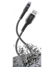 Кабел Cellularline - Tetra Force, USB-A/USB-C, 1.2 m, черен