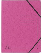 Картонена папка Exacompta - с ластик, розова -1