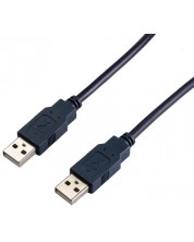 Кабел VCom - CU203-B, USB-A/USB-A, 2 m, черен -1