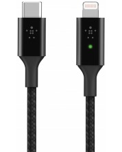 Кабел Belkin - BoostCharge Smart LED, USB-C/Lightning, 1.2 m, черен