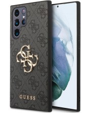 Калъф Guess - PU 4G Metal Logo, Galaxy S24 Ultra, сив -1