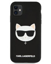 Калъф Karl Lagerfeld - Choupette Head Silicone, iPhone 11, черен