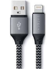 Кабел Satechi - ST-TAL10M, USB-A/Lightning, 0.25 m, сив