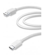 Кабел Cellularline - 4441, USB-A/USB-C, 2 m, бял