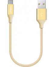 Кабел ttec - Charge/Dara, USB-A/USB-C, 0.3 m, златист -1