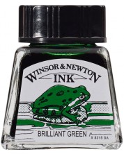Калиграфски туш Winsor & Newton - Брилянтно зелен, 14 ml