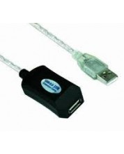 Удължителен кабел VCom - CU823, USB-A/USB-A, 20 m, сив -1