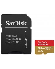 Карта памет SanDisk - Extreme, 128GB, microSDXC, UHS-I + адаптер -1