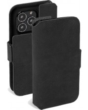 Калъф Krusell - Leather Wallet, iPhone 13 Pro, черен