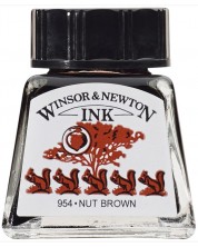 Калиграфски туш Winsor & Newton - Лешниково кафяво, 14 ml -1