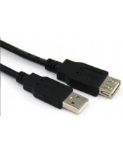 Кабел VCom - CU202-B, USB-A/USB-A, 1.5 m, черен -1