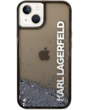 Калъф Karl Lagerfeld - Translucent Liquid Glitter, iPhone 14 Plus, черен -1