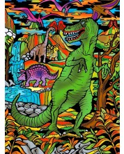 Картина за оцветяване ColorVelvet - Динозаври, 47 х 35 cm