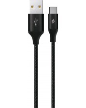 Кабел ttec - AlumiCable XXL, USB-A/USB-C, 3 m, черен -1