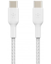 Кабел Belkin - Boost Charge, USB-C/USB-C, Braided, 2 m, 2 броя, бял