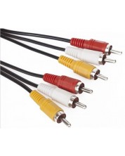 Кабел VCom - CV033, RCA 3xM/RCA 3xM, 1.8 m, черен -1