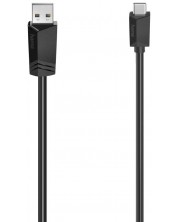 Кабел Hama - 200631, USB-C/USB-A, 0.75 m, черен