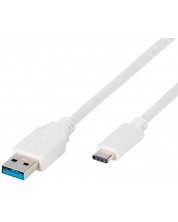 Кабел Vivanco - 45273, USB-C/USB-А, 1 m, бял