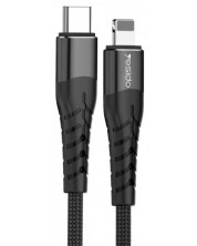 Кабел Yesido - CA-48, USB-C/Lightning 1.2 m, черен -1
