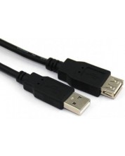 Кабел VCom - CU202-B, USB-A/USB-A, 1.8 m, черен -1