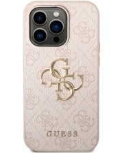 Калъф Guess - PU 4G Metal Logo, iPhone 14 Pro Max, розов