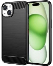 Калъф Techsuit - Carbon Silicone, iPhone 15 Plus, черен