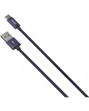 Кабел Yenkee - 302 BE, USB-A/USB-C, 2 m, син -1