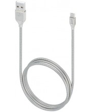 Кабел Forever - Beeyo Zinc, USB/USB-C, 1 m, сив -1