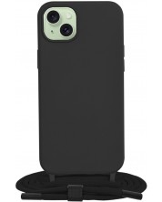 Калъф Techsuit - Crossbody Lanyard, iPhone 15 Plus, черен