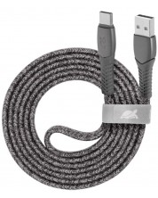 Кабел Rivacase - PS6102GR12, USB-C/USB-А, 1.2 m, сив
