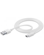 Кабел Cellularline - USB-A/USB-C, 1.2 m, бял -1