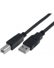 Кабел VCom - CU201-B, USB-A/USB-B, 2.5 m, черен