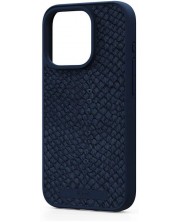 Калъф Njord - Salmon Leather MagSafe, iPhone 15 Pro, син
