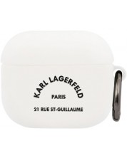 Калъф за слушалки Karl Lagerfeld - Rue St Guillaume, AirPods 3, бял -1