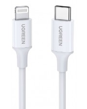 Кабел Ugreen - US171, USB-C/Lightning, 1 m, бял