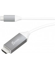 Кабел j5create  - JCC153G, USB-C/HDMI, 1.8m, бял