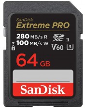 Карта памет SanDisk - Extreme PRO, 64GB, SDXC, V60 UHS-II 