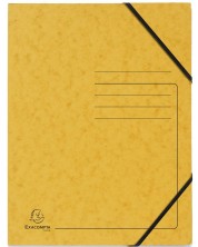 Картонена папка Exacompta - с ластик, жълта -1