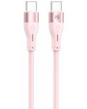 Кабел Tellur - Silicone, USB-C/USB-C, 1 m, розов -1