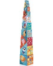 Картонени кубчета за деца Djeco - Плаж, 10 броя -1