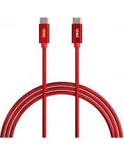 Кабел Yenkee - 2075100317, USB-C/USB-C, 2 m, червен -1