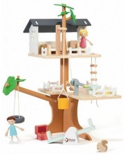 Къща за кукли Classic World - На дърво, с аксесоари  -1