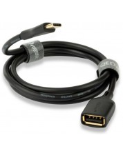 Кабел QED - Connect QE8194, USB-A/USB-C, 0.75m, черен -1