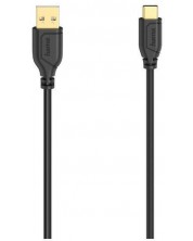 Кабел USB-C/Type-C/- USB 2.0,Flexi-Slim ,0.75м, 480Mbit/s, позлатен, черен -1