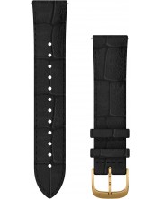 Каишка Garmin - QR Leather, Venu/vivomove, 20 mm, Black/Gold PVD -1