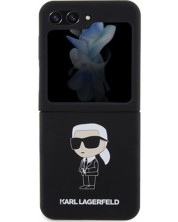 Калъф Karl Lagerfeld - Liquid Silicone Ikonik, Galaxy Z Flip 5, черен -1