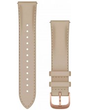 Каишка Garmin - QR Leather, Venu/vivomove, 20 mm, Light Sand/Rose Gold PVD -1
