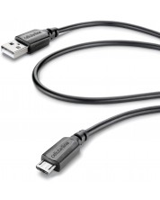 Кабел Cellularline - 4130, USB-A/Micro USB, 1.15 m, черен -1