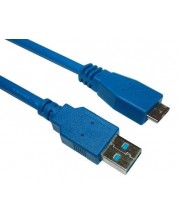 Кабел VCom - CU311, USB-A/Micro USB, 3 m, син