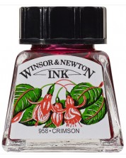 Калиграфски туш Winsor & Newton - Пурпурно червено, 14 ml -1
